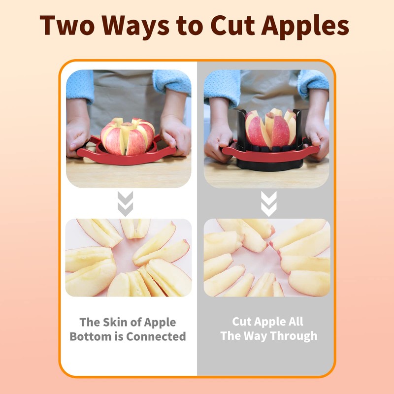 OOKUU Apple Slicer Corer, [Large Size] 8-Blade Heavy Duty Apple