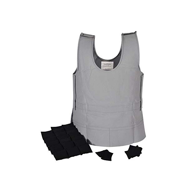 Abilitations Weighted 8 Pound Vest, 44 x 22 to 27 Inches, Gray, X-Large - 1387588