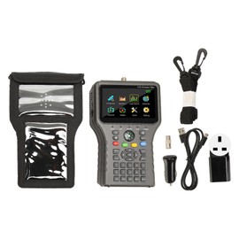 V8 Finder Max Digital Satellite Finder Professional 4.3 Inch LCD Display DVB S S2 S2X H.265 SAT Signal Meter 100‑240V UK Plug