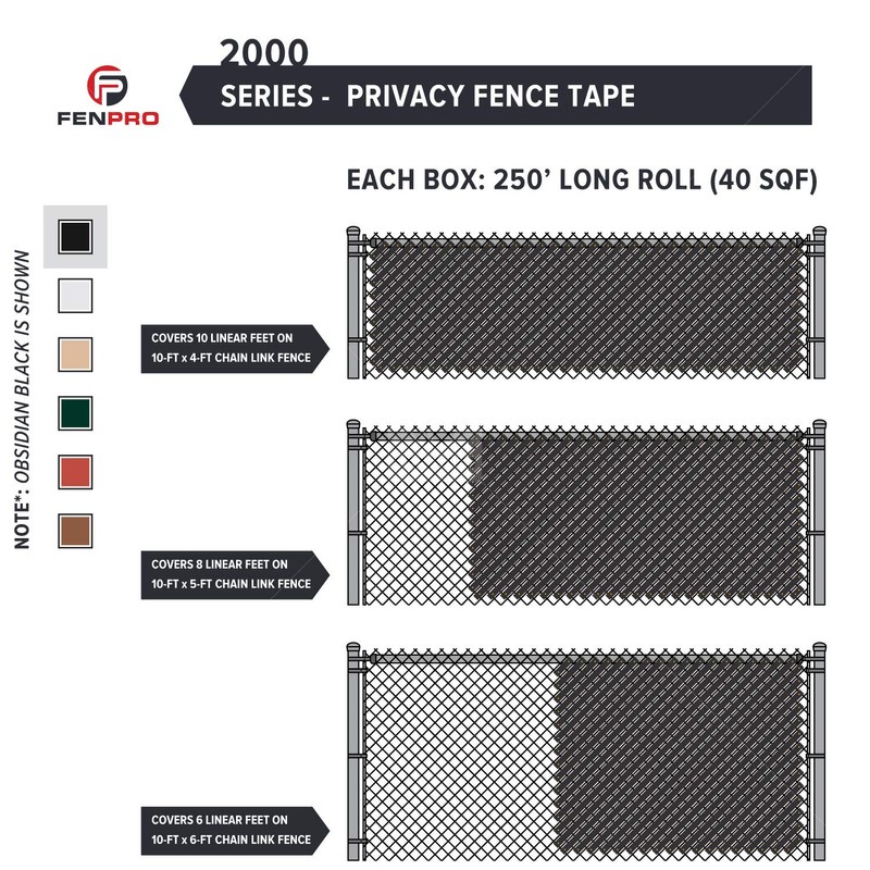Fenpro Chain Link Fence Privacy Tape (Obsidian Black)