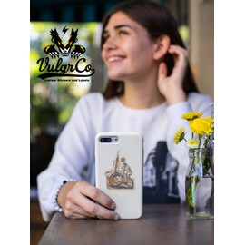 VulgrCo Bike Bicycle Riding Rider Town Building Cycling Funny Sticker Vinyl Waterproof UV Resistant Decal For Phones Laptops Water Bottles Tumblers Boats Cars Trucks Windows Kayak 3" inch Bumper Stickers