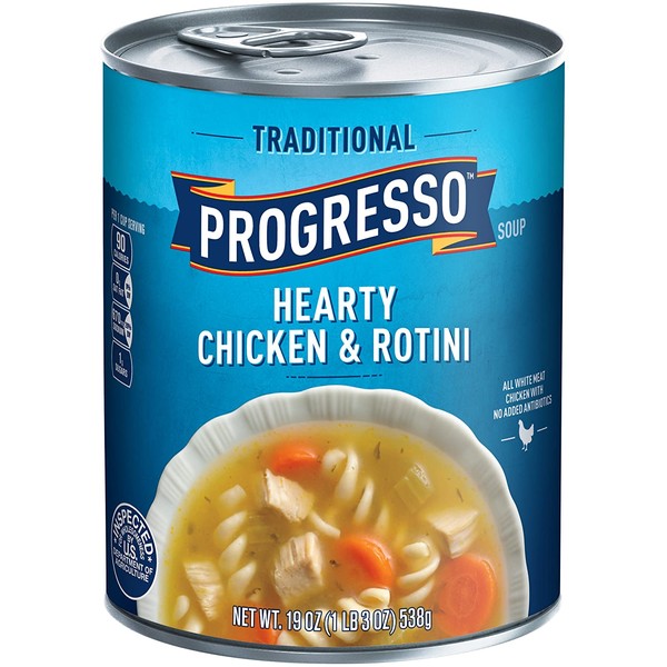 Progresso Traditional, Hearty Chicken and Rotini Soup, 6 Cans, 19 oz