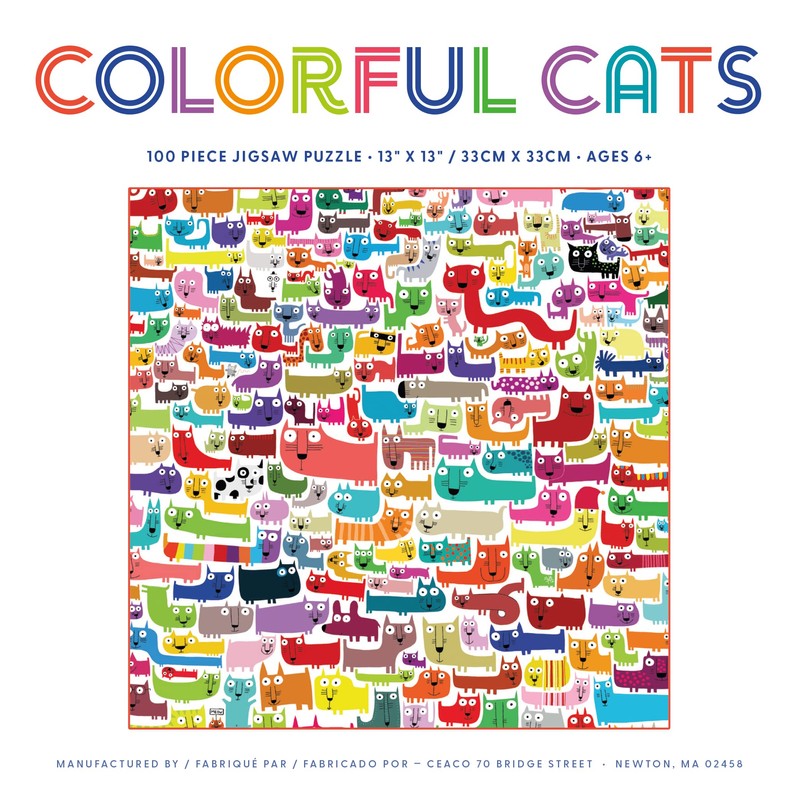 Ceaco - Colorful Cats - 100 Piece Jigsaw Puzzle