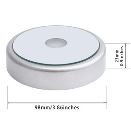 PHOSOK LED Multimodal Multicolor Light Base Silver Lighted Stand for Crystal Art Display Round Stand