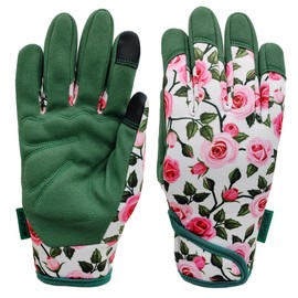 MSUPSAV MSUPSAV Gardening Gloves for Daily Work,Synthetic Leather Garden Gloves,Work Gloves with Touch Screen,Gifts for Women,Medium,Green