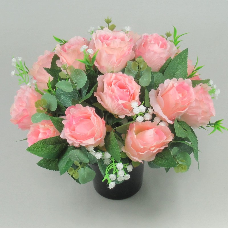Just Because Flowers Artificial/Silk Flower Arrangement in Grave Pot, with