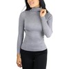 ToBeInStyle Women's Stretchy Line Design Turtleneck Sweater (Small, Heather Grey)