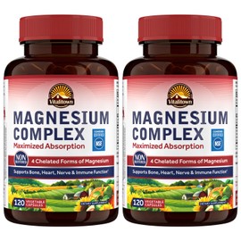 Vitalitown- Complejo de Magnesio, 240 Cápsulas, Glicinato de Magnesio, Malato, Taurato y Citrato, Formas Queladas, H                                  