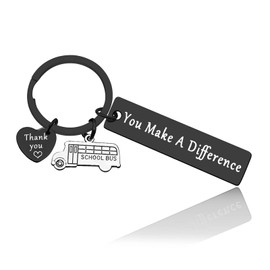 School Bus Driver Appreciation Gifts Keyring Inspirational Gift for Bus Driver Thank You Keychain Gifts for Women Men Jewelry Father's Day Birthday Anniversary Retirement Gift for Employee Coworker