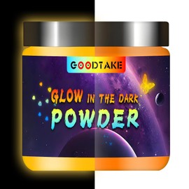GOODTAKE Glow in The Dark Pigment Powder, Orange Glow Powder, Glow in The Dark Pigment Powder, Glow in The Dark Mica Powder for Epoxy Resin/Acrylic Nails/Bath Bomb (Neon Orange, 2 Ounce)