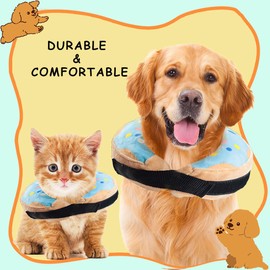 crazy bean Inflatable Collar for Dogs and Cats, Protective Collar, Dog Collar, Leak Protection for Recovery After Surgery (Sky Blue S)