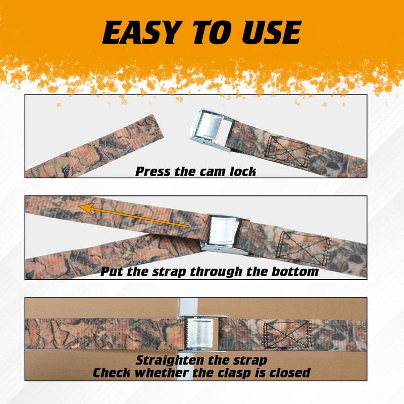 TUMAX 1" x 12' Lashing Straps Cargo Tie-Down Strap Up