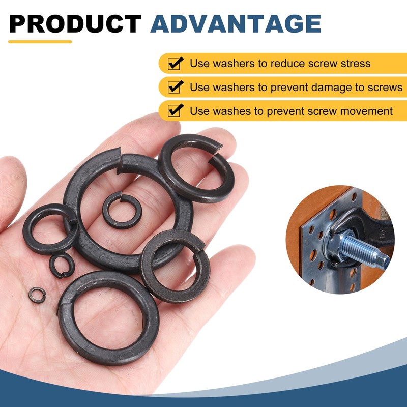 sourcing map 40 Pcs M22 Split Lock Washers, Carbon Steel