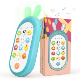 Richgv Baby Cell Phone Toy - Sensory Learning Toys with 12 Functions, 6 to 12 Months, Light & Multi Sound Effects, Teething Toys for Babies & Infant Gifts