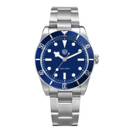 watchdives Men Quartz Watches WD7922 BB54, 37mm 20Bar Waterproof VH31 Movement Diver Watch, Sapphire Crystal Luminous Luxury Diving Vintage Wrist Watch for Men (Blue)
