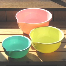 Nagao Bowl Antibacterial Heat-Resistant Bevel-Edge Bowl Set 6.3 in (16 cm), 7.9 in (20 cm), 9.4 in (24 cm) Multicolor with Measurements, Made in Japan