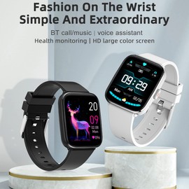 G12 Pro Bracelet with 1.69" Full- Screen, BT Call, Body Temp, Multiple Sports Modes, Voice Assistant, Compatible with Android iOS