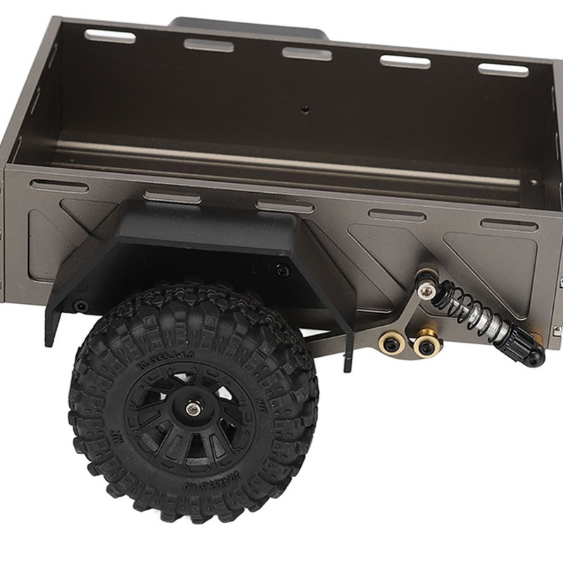 RC Car Hitch Trailer Aluminum Alloy Antislip Rubber Tire Rustproof