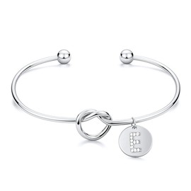 Arletty Initial Bracelet Bridesmaid Jewelry Bridesmaid Gifts for Wedding Day Maid of Honor Proposal (E)