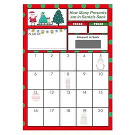 Totally Bonkers - Christmas Santa Fundraising Scratch Cards - 20 Square - A6 (148x105mm) - 10 Pack - TB0062 - Blind Card