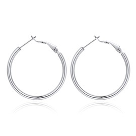 Jewlpire Small Silver Hoop Earrings for Women, Lightweight 925 Sterling Silver Hoop Earrings, Thin Silver Earrings for Women Trendy 20mm
