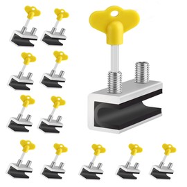 Window Locks Security, 12 Sets Double Sliding Window Locks with Key, Window Stoppers for Vertical & Horizontal Sliding Windows, Adjustable Windows Security locks for Home Bedroom School and Office