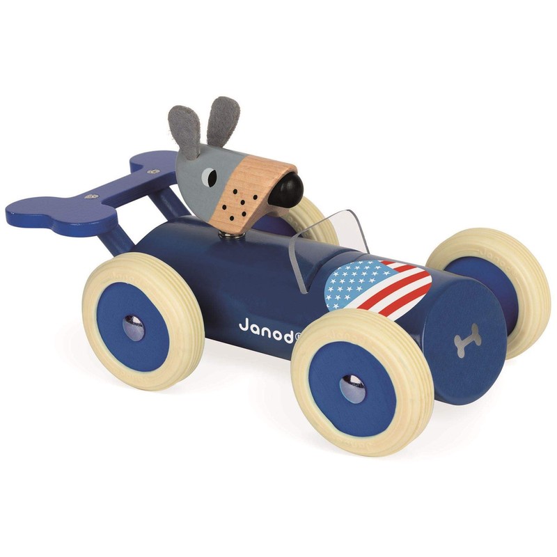 Janod Wooden Spirit Car - Steve The Dog - Ages