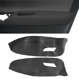 Mievlyo Front Door Armrest Panels Cover Compatible with Nissan Sentra 2013-2019, Black Microfiber Leather Door Panel Cover Replacement
