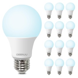DEGNJU LED Light Bulbs 60W Equivalent, A19 Light Bulb Daylight 5000K 800LM 8.5 Watt, Non-Dimmable Standard Light Bulbs E26 Medium Base, 12 Pack