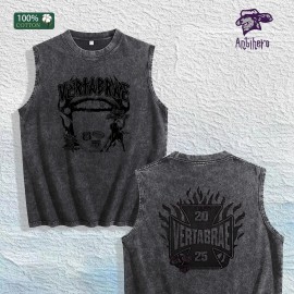 Antihero Vertabrae Graphic Tank Top 100% Cotton US Warehouse 7 ColorsSize: M, Color: Black