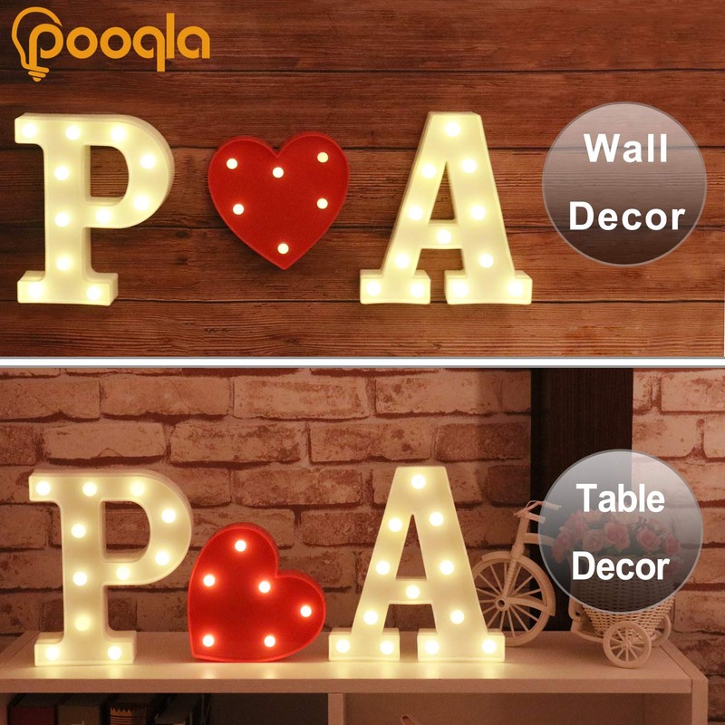 Pooqla LED Marquee Letter Lights Sign, Light Up Alphabet Letter