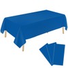 YSYJ 3 Pack Royal Blue Plastic Tablecloth Disposable Rectangular Table