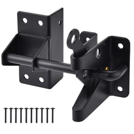 Heavy Duty Automatic Gate Latch for Wooden Fences,Self Locking Metal Gates for Vinyl Fence Outswinging Pool Gate Door Latches, Black