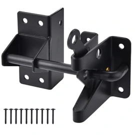 Heavy Duty Automatic Gate Latch for Wooden Fences,Self Locking Metal Gates for Vinyl Fence Outswinging Pool Gate Door Latches, Black