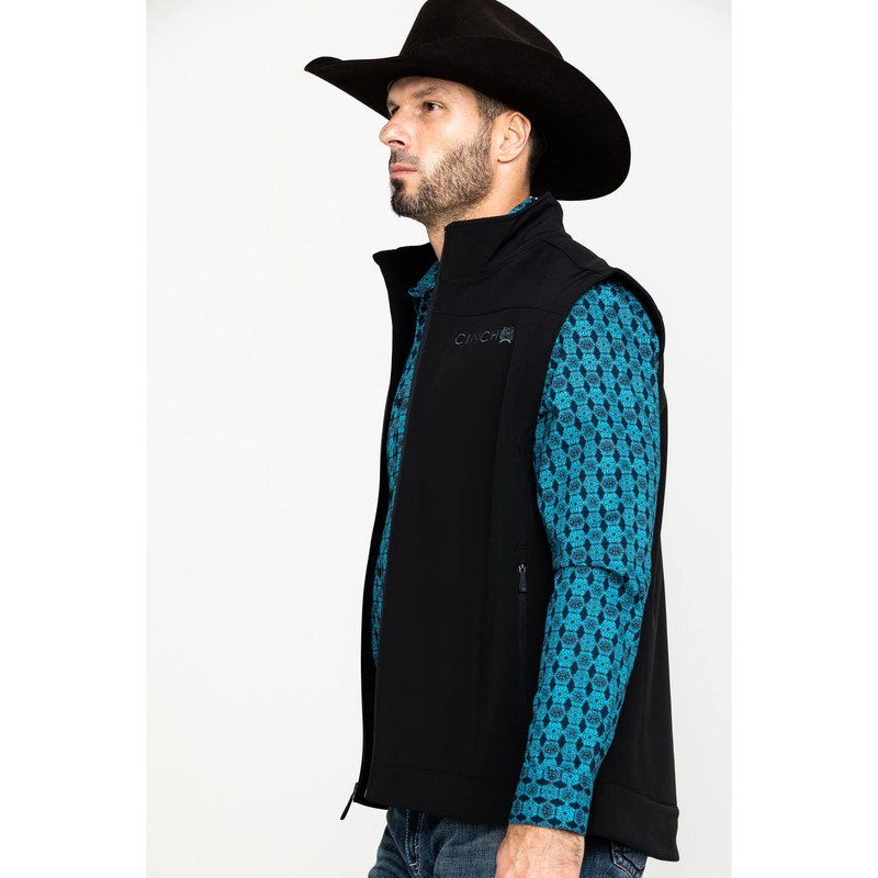 Cinch Men's Solid Bonded Softshell Zip Vest - MWV1012010 X-