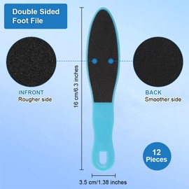 12 Stück Hornhautfeile Fussfeile, Kleine Fussfeile 16x3.5 cm, Doppelseitiger Fußhautraspelschrubber, Fußfeile Set Wiederverwendbar, Hornhautfeile Fußfeile für Trockene, Rissige Füße, tote Haut (Blau)