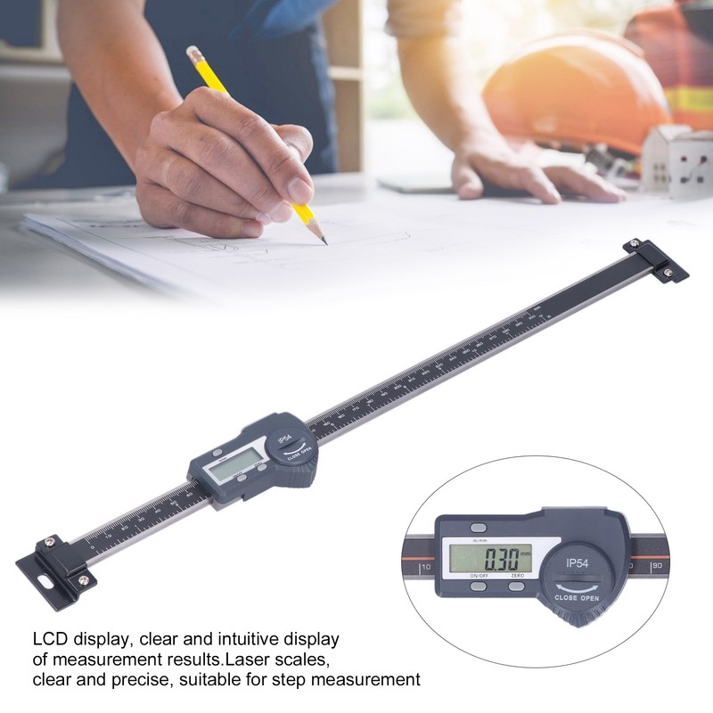 IP54 Horizontal Vernier Caliper LCD Display Digital Linear Scale Measuring