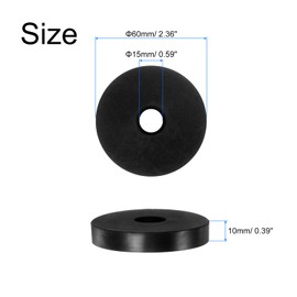 QUARKZMAN Pack of 4 Rubber Spacers 60 mm AD x 15 mm ID x 10 mm Height Round Vibration Damper Rubber Bushing Eyelets Thick Rubber Washers for Home Car Accessories