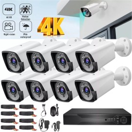 KEPEAK Security Camera System Kit Outdoor Audio Home CCTV 8CH 4CH DVR Night Vision - A:8CH Camera System Kit