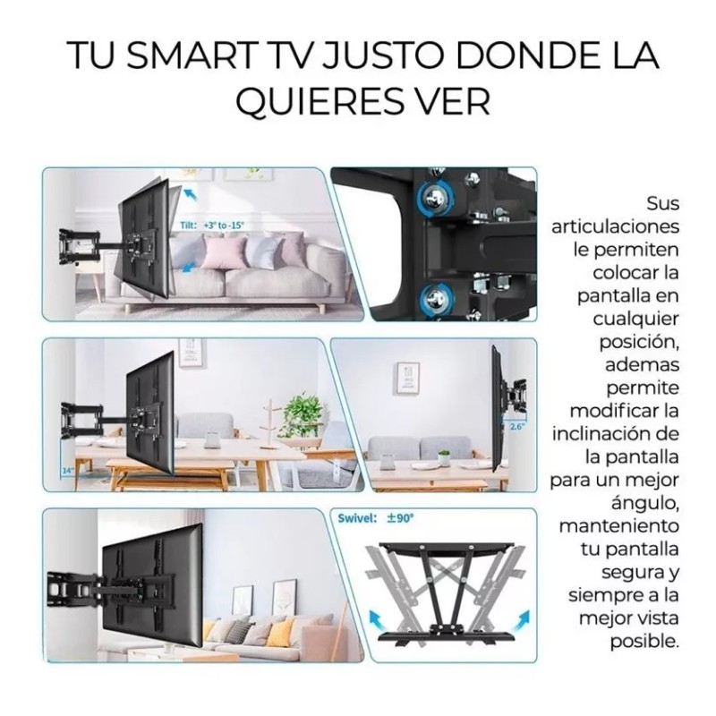 EGTMA Soporte Súper Blindado Tv 32 A 70 Pulgadas Brazo