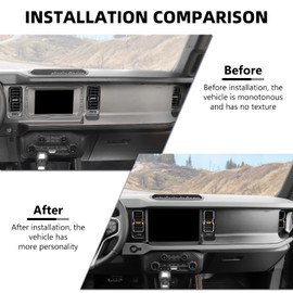 RAZPOY for Bronco Air Conditioning Outlet Vent Trim, 4PCS Center Console Dash AC Vent Ring Cover Compatible with 2021-2023 Ford Bronco Interior Accessories, Chrome