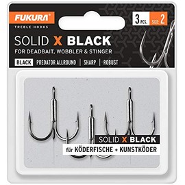 Fukura Solid X Treble Hooks Size 2 Pack of 3