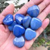 Ladeukoi 5Pcs Natural Blue Aventurine Crystal Love Heart Stone, Polished