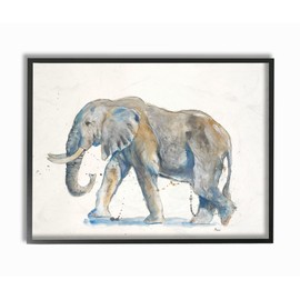Stupell Home Décor Elephant Watercolor Texture Framed Giclee Texturized Art, 12 x 1.5 x 12, Proudly Made in USA