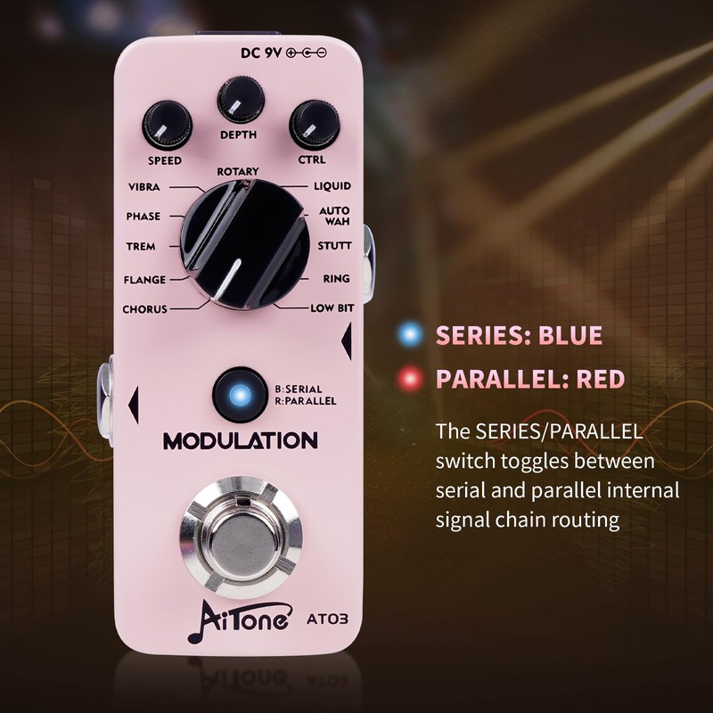 AITONE Modulation Pedal for Electric Guitar with Chorus Flanger Tremolo