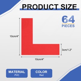 PATIKIL 5S Location Marking Corner, 64 Pcs 10 x 10 x 3 cm PVC L-Shape Floor Marking Tape Workplace Floor Organization Markers for Office Warehouse Desk Table Top, Red