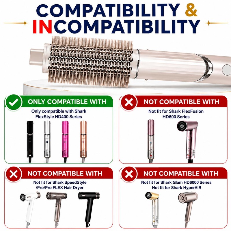 Upgraded Round Volumizing Brush Attachment for Shark FlexStyle, Round Brush
