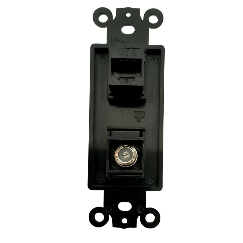 Coax and CAT6 Wall Plate Insert - Ethernet Coaxial Keystone