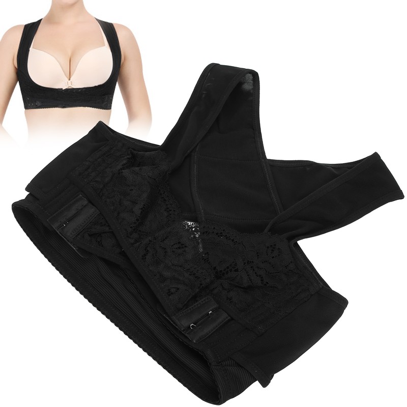 Chest Brace Up Women Breast Support Black Bra Shapewear Vest