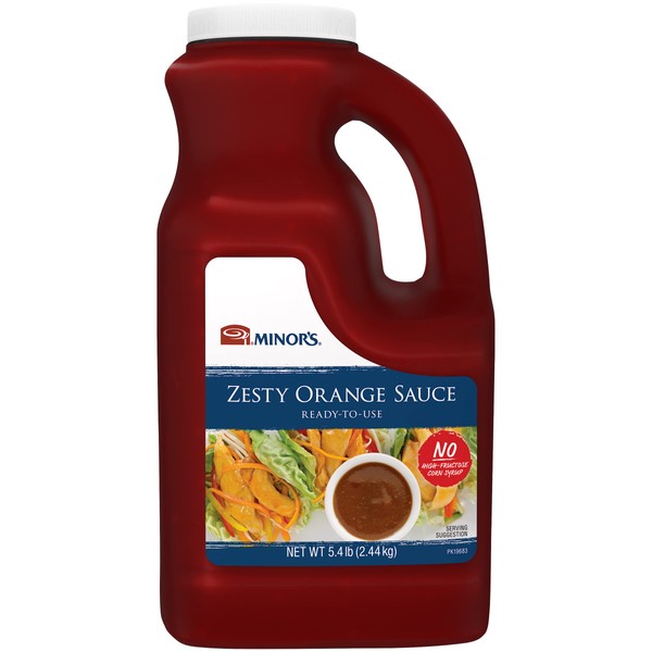 Minor's Zesty Orange Sauce, Stir Fry Sauce, Chicken and Seafood Glaze, 5 lb 6.4 oz Bulk Bottle (Packaging May Vary)
